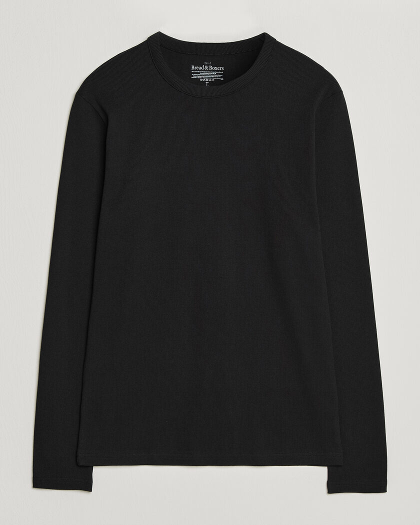 Bread & Boxers Ribbed Long Sleeve T-Shirt Black – Noir