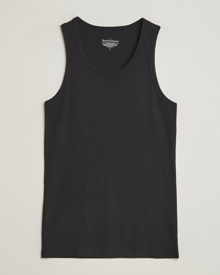 Bread & Boxers 2-Pack Ribbed Tank Black – Zwart