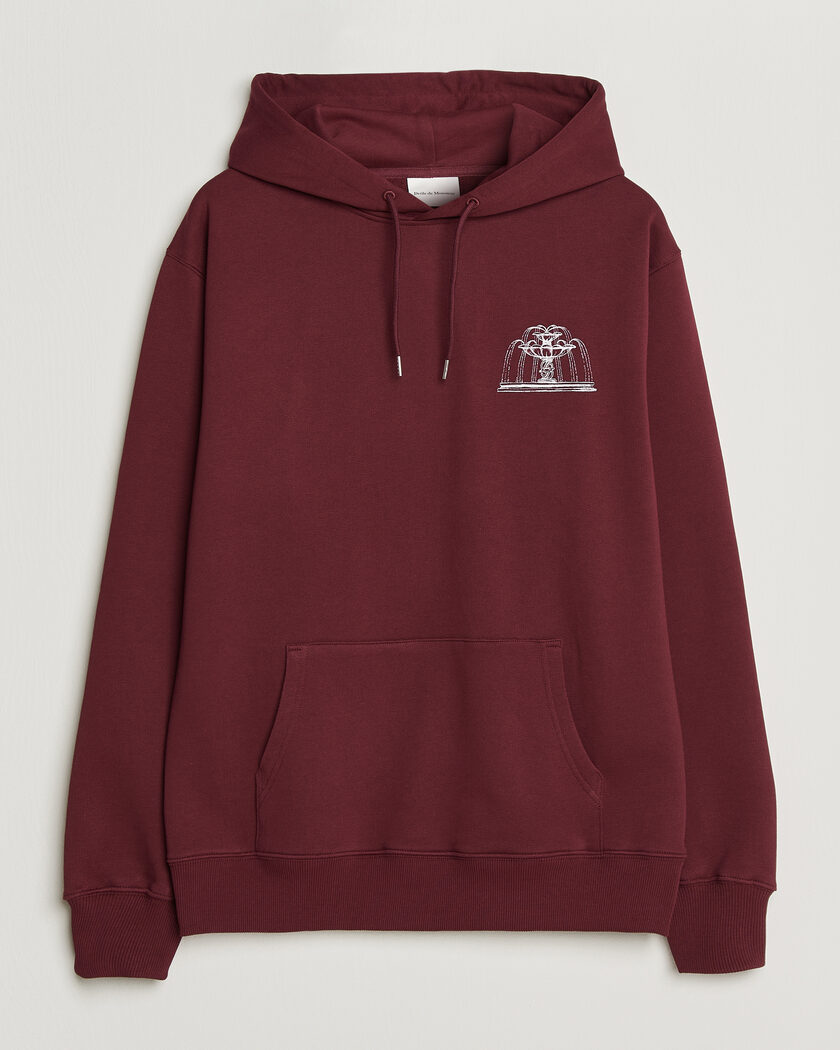 Drôle de Monsieur Fountain Printed Hoodie Burgundy – Rouge