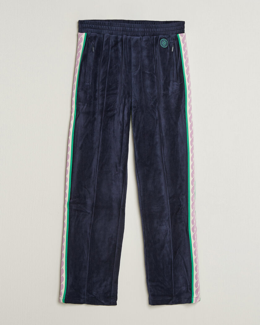 Drôle de Monsieur Survêtement Velours Track Pants Navy – Blauw