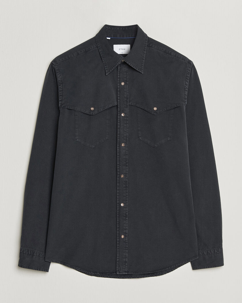 Eton Indigo Western Shirt Black – Zwart