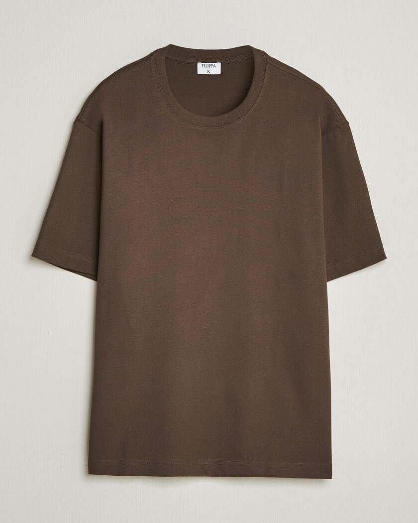 Filippa K Heavy Cotton Crew Neck T-Shirt Golden Brown – Bruin