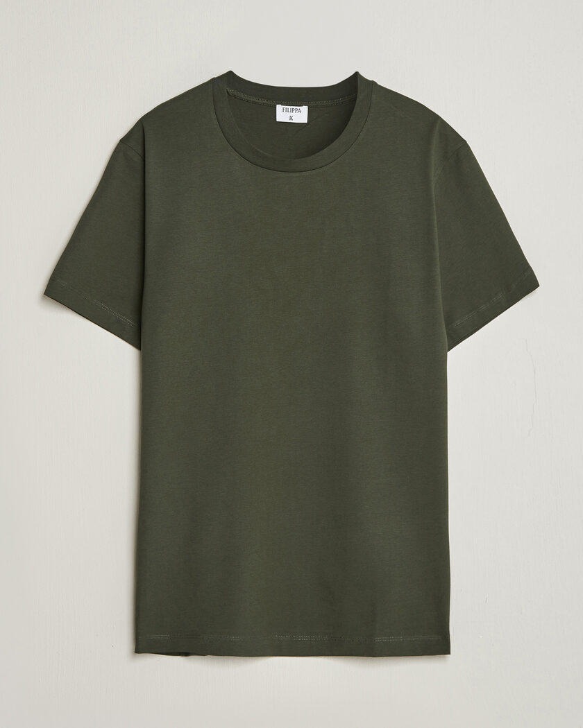 Filippa K Filip Crew Neck T-Shirt Night Green – Groen