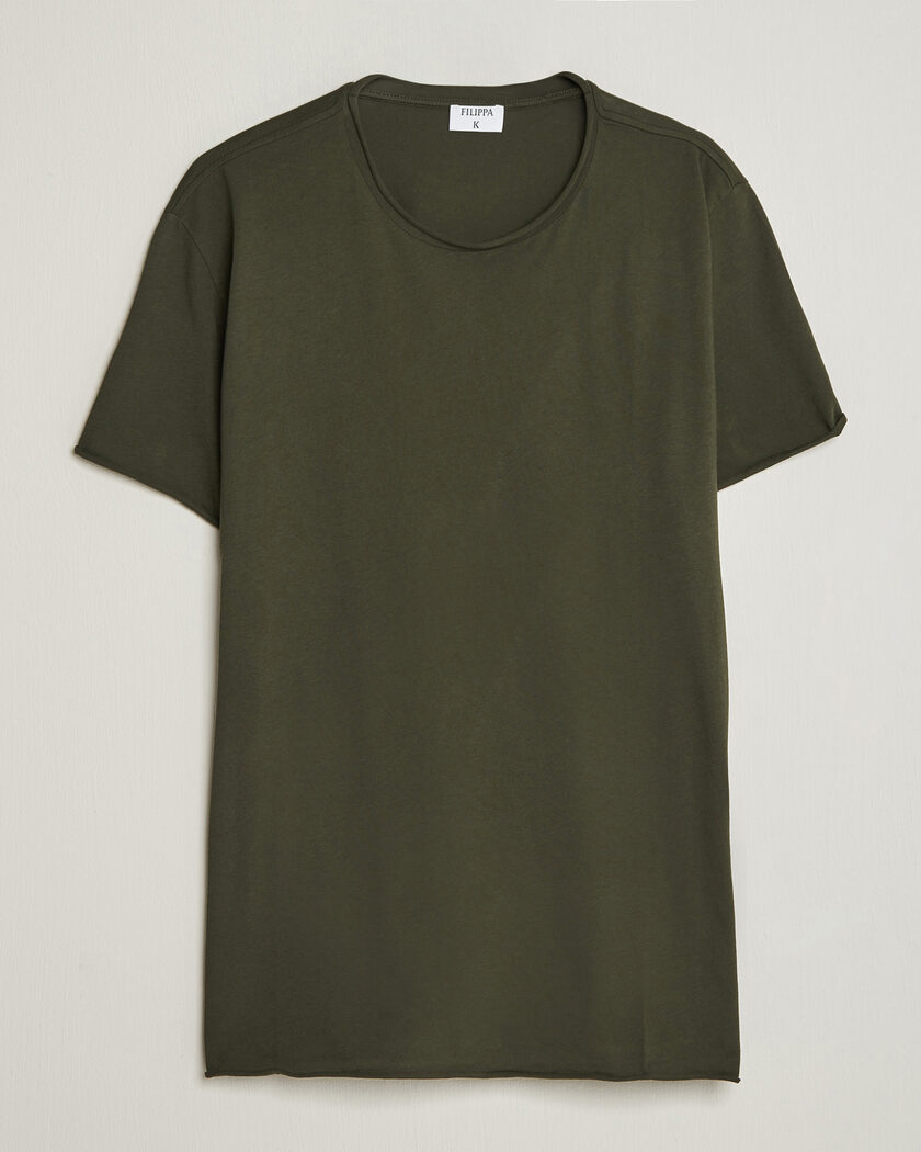 Filippa K Roll Neck Crew Neck T-Shirt Night Green – Groen