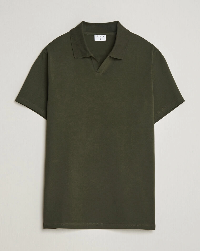 Filippa K Soft Lycra Polo T-Shirt Night Green – Vert
