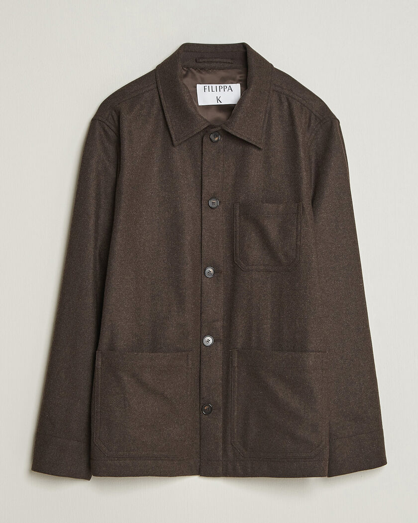 Filippa K Taylor Flannel Overshirt Walnut Brown – Bruin