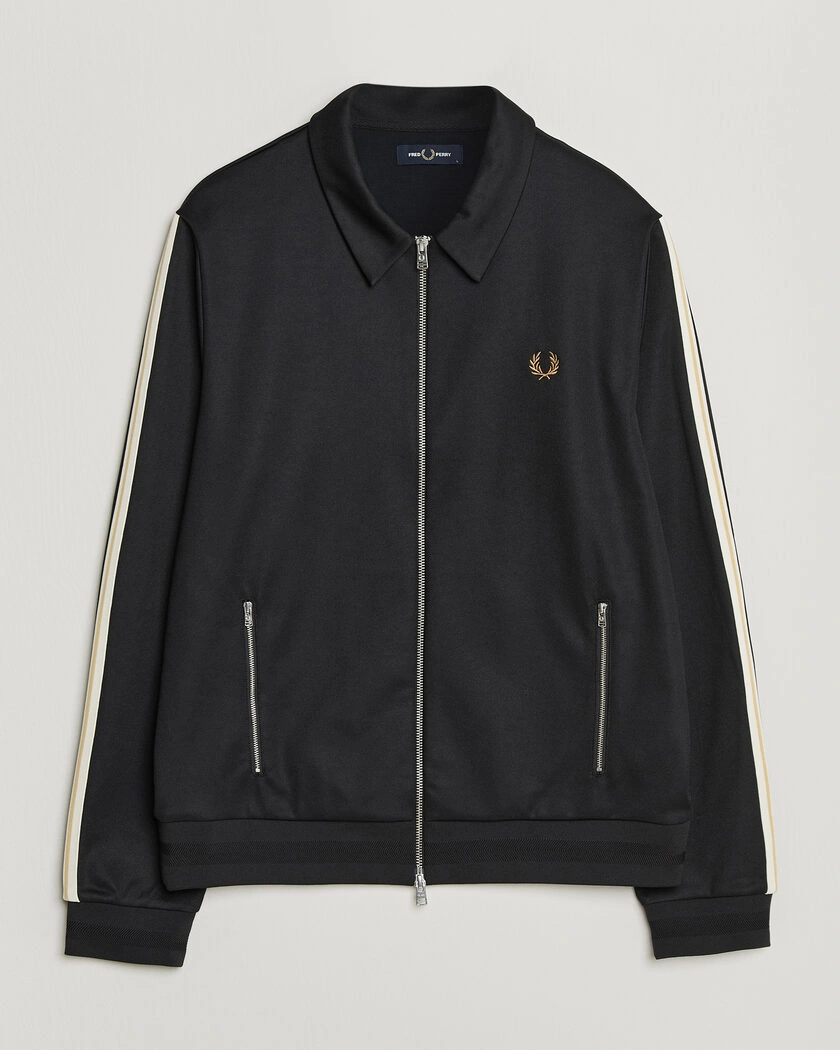 Fred Perry Tipped Taped Track Jacket Black – Zwart