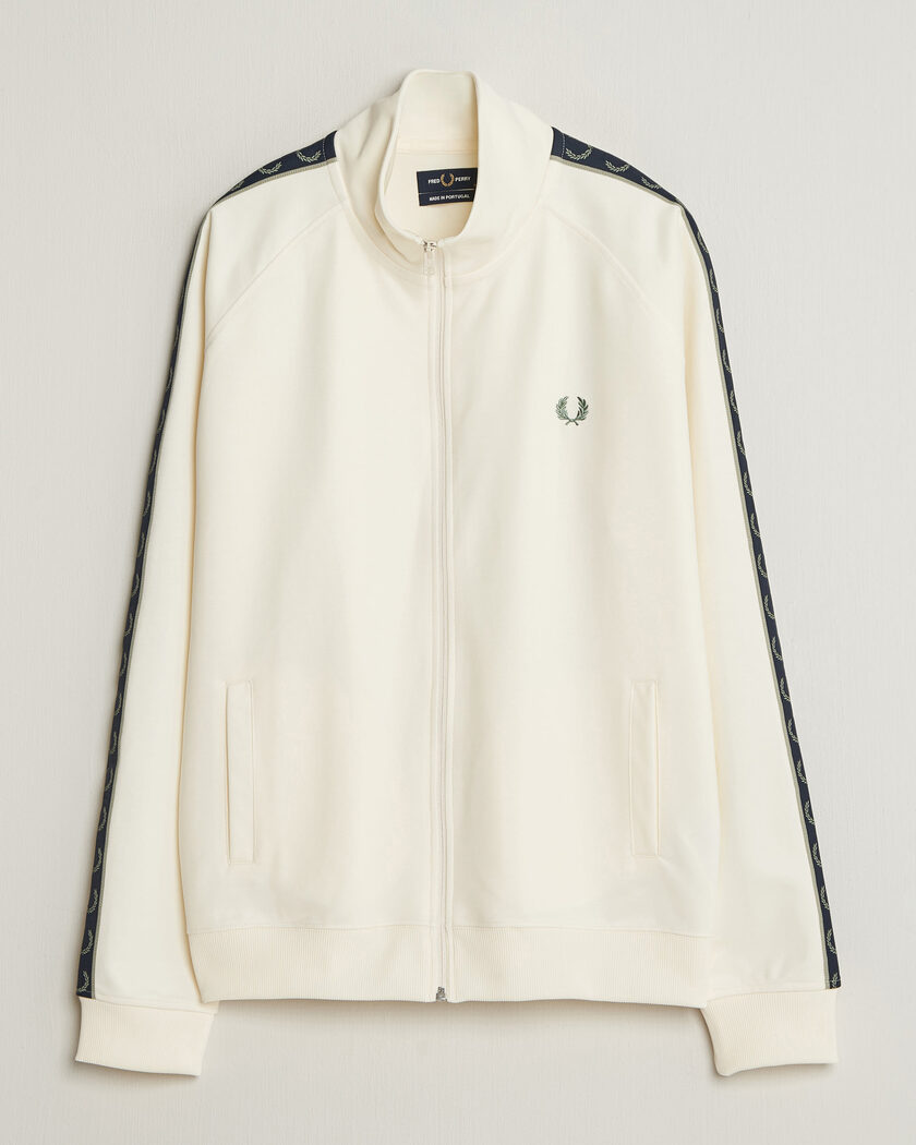 Fred Perry Taped Track Jacket Ecru – Wit