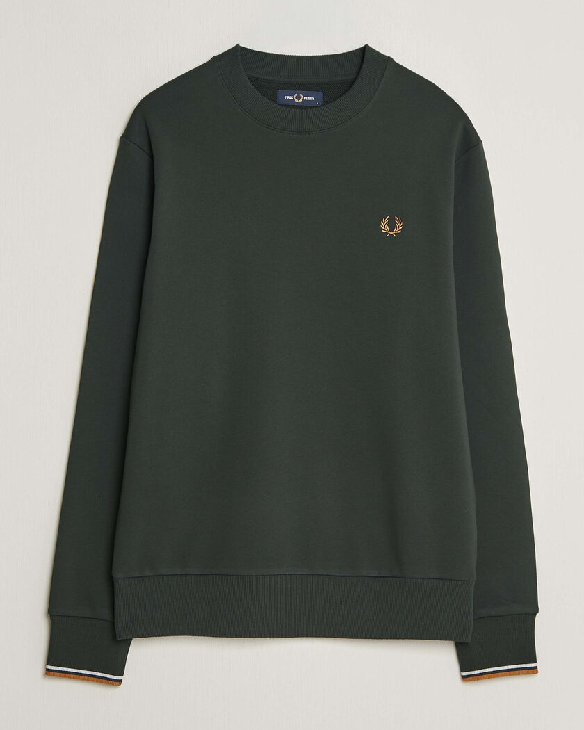 Fred Perry Crew Neck Sweatshirt Night Green – Vert