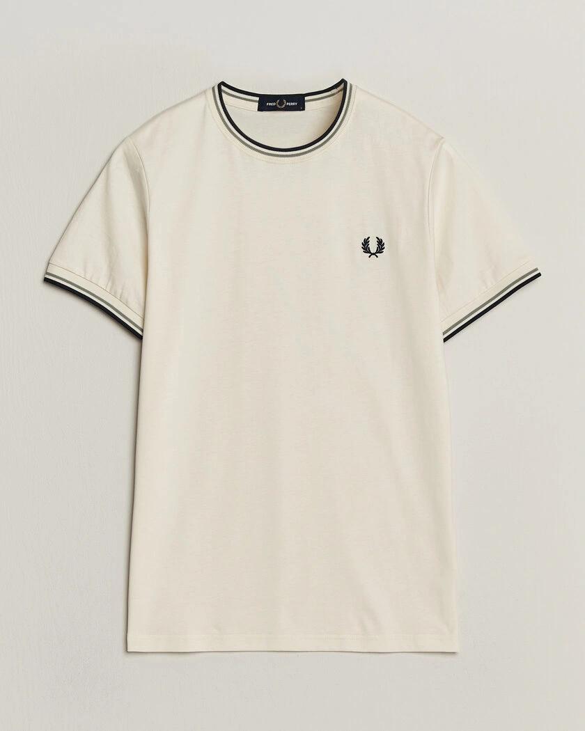 Fred Perry Twin Tipped T-Shirt Ecru – Wit