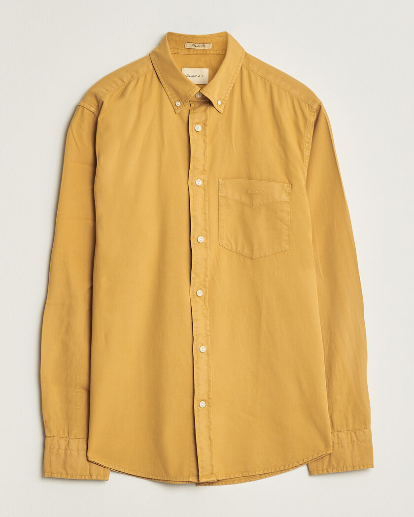 Gant Regular Fit Garment Dyed Twill Shirt Turmeric Shine – Geel