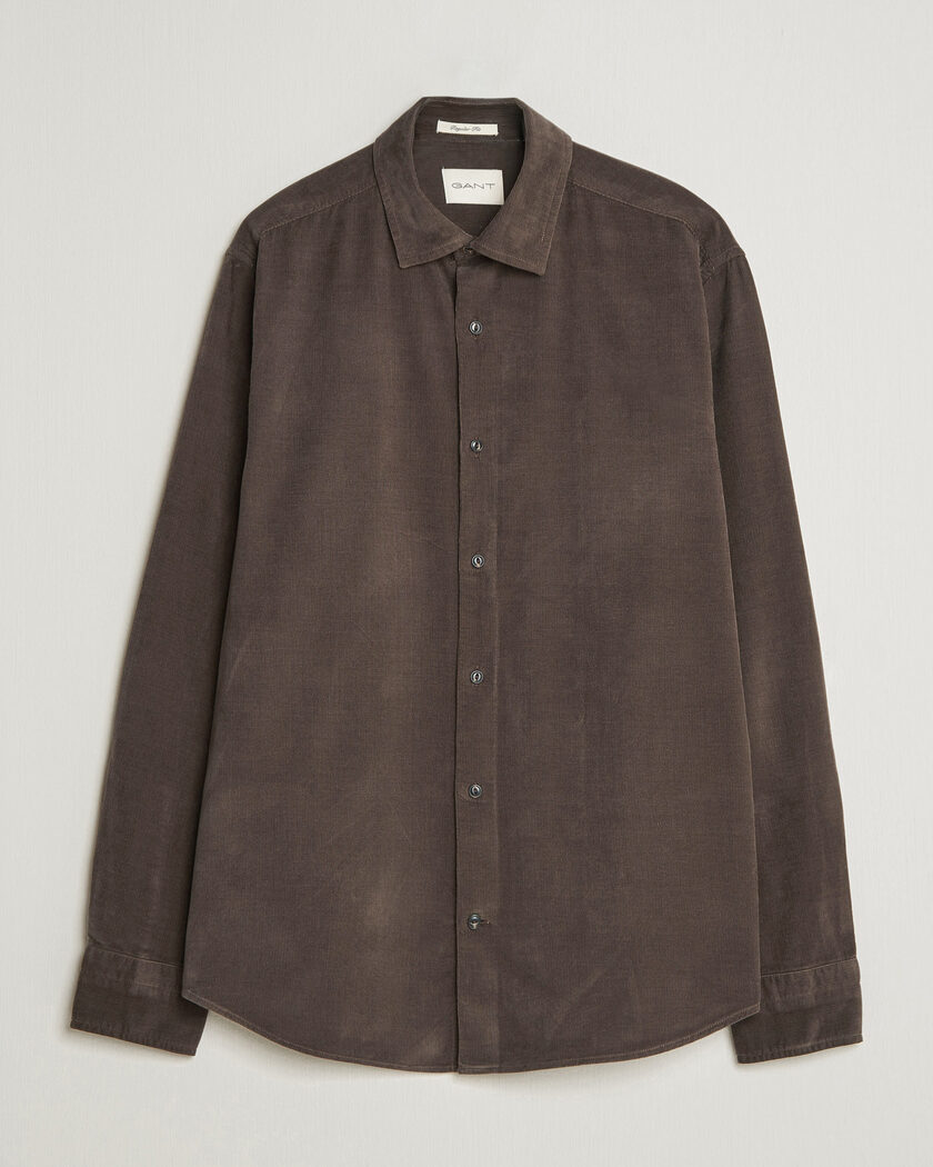 Gant Regular Fit Baby Cord Shirt Shadow Brown – Bruin