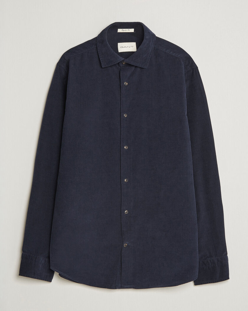 Gant Regular Fit Baby Cord Shirt Evening Blue – Blauw