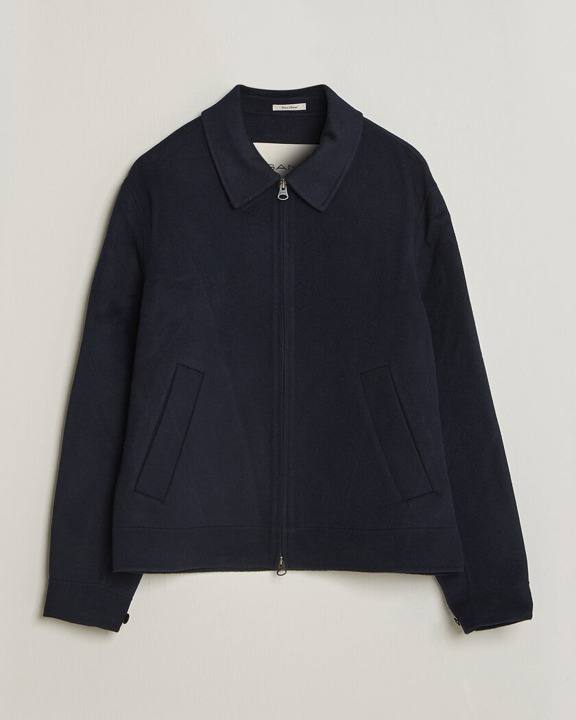 Gant Handstitched Wool/Cashmere Jacket Evening Blue – Blauw