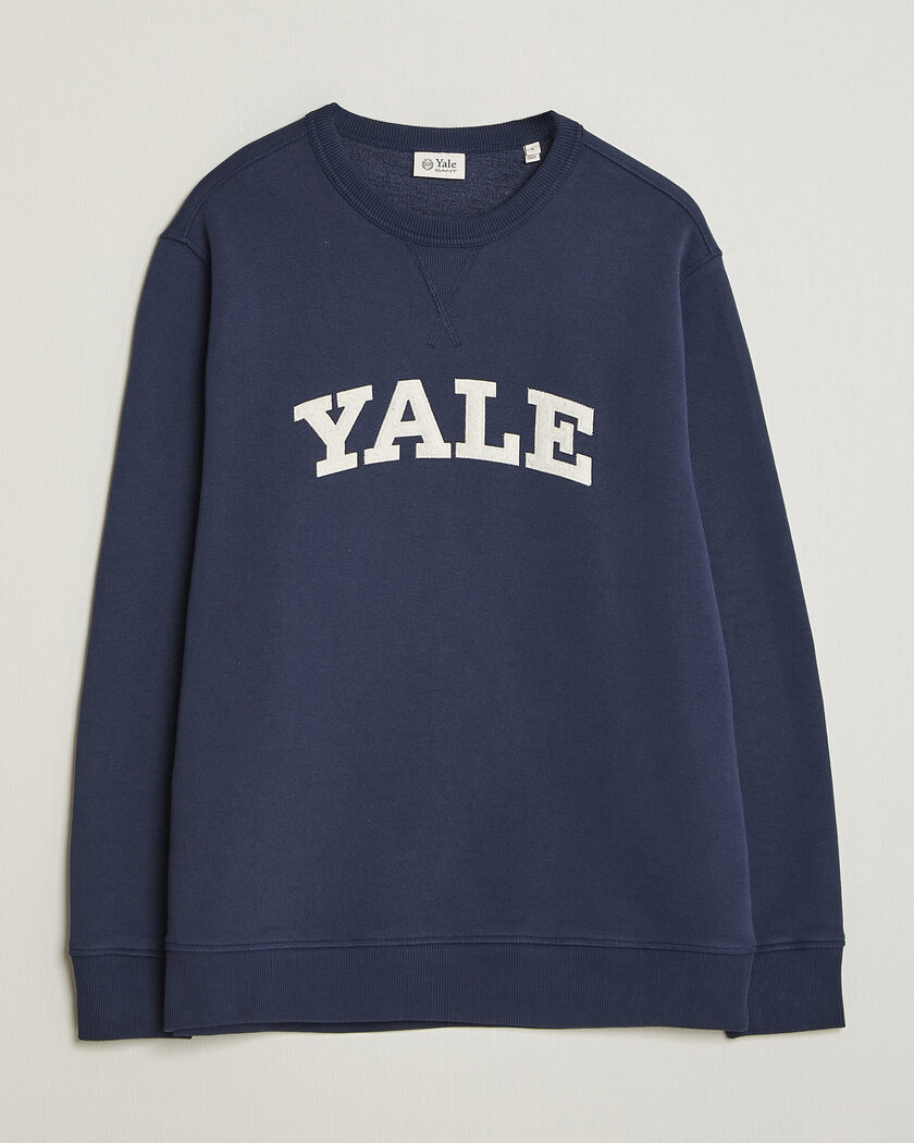  Gant YALE Crew Neck Sweatshirt Marine – Bleu