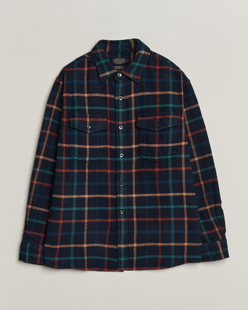 Pendleton Big Pocket Shirt Dark Blue Check – Blauw