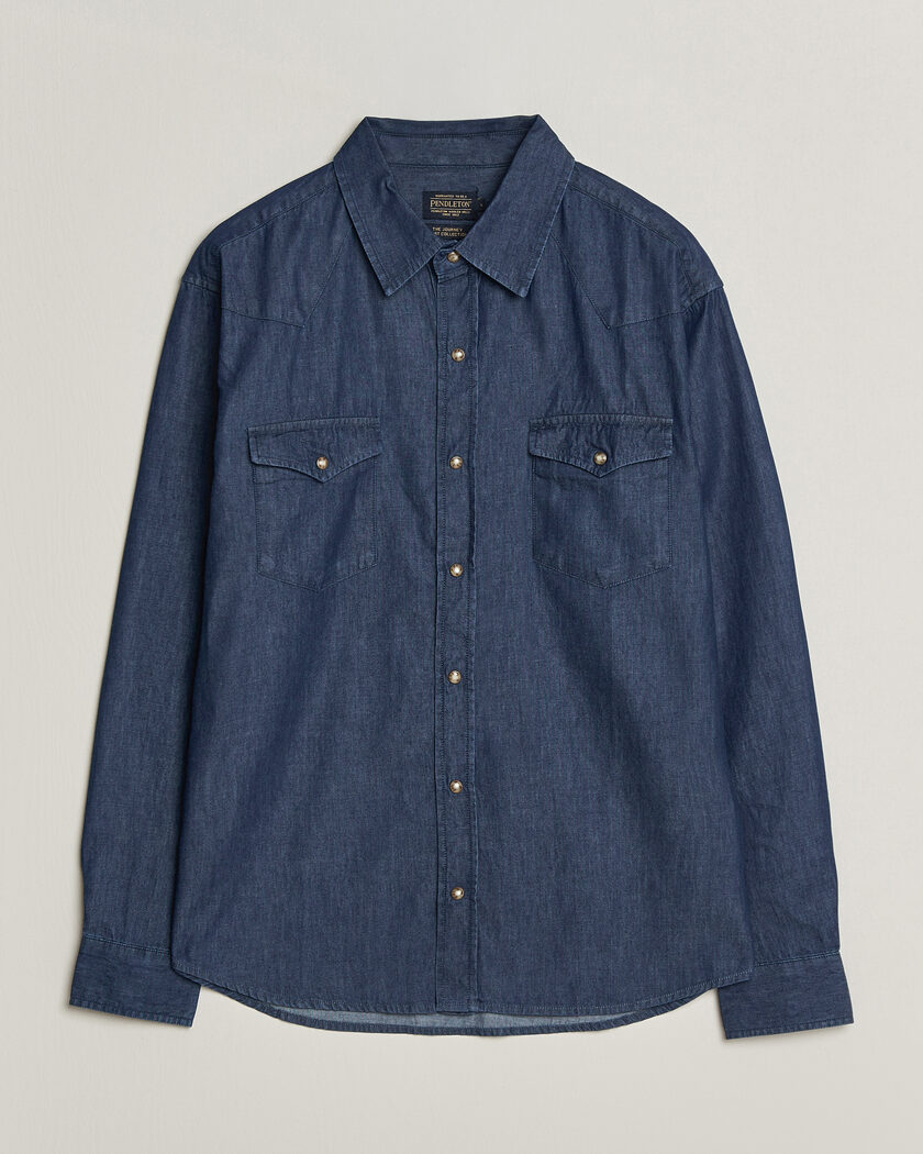 Pendleton Chandler Western Shirt Indigo Chambray – Blauw