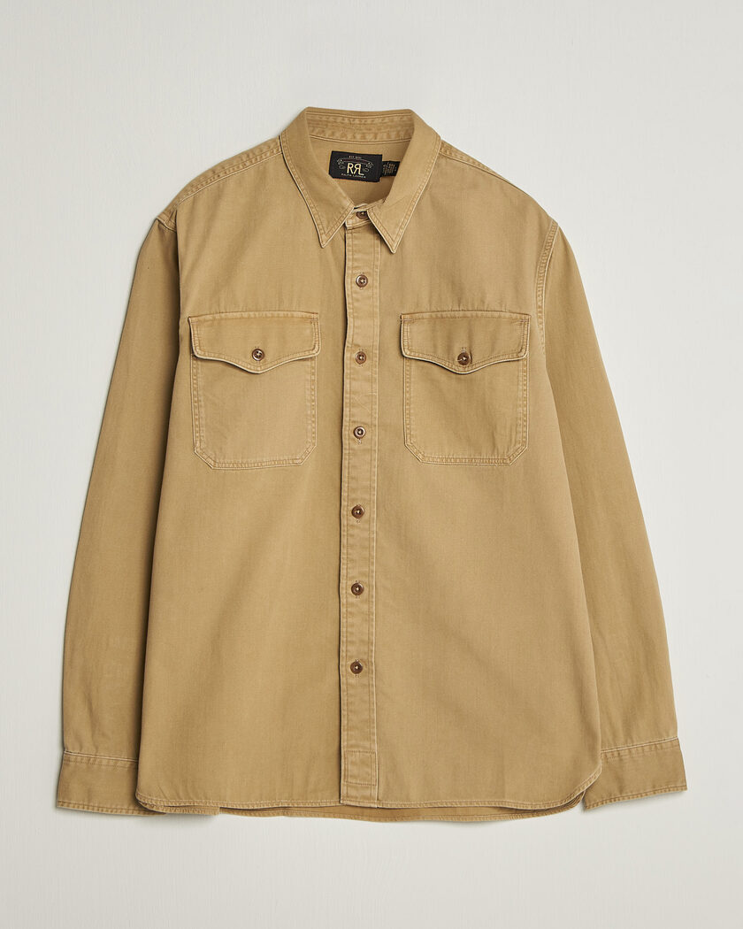 RRL Officers Shirt Faded Tan – Beige