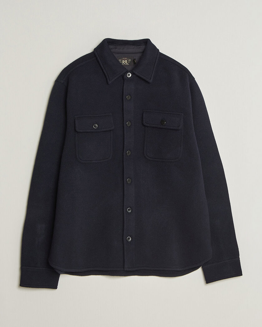 RRL CPO Cardigan Shirt Navy – Bleu