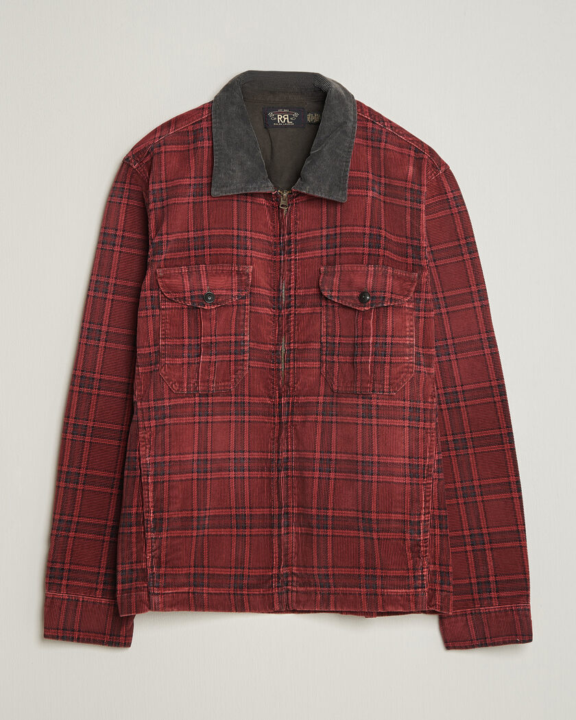 RRL Corduroy Zip Shirt Jacket Red/Black – Rood