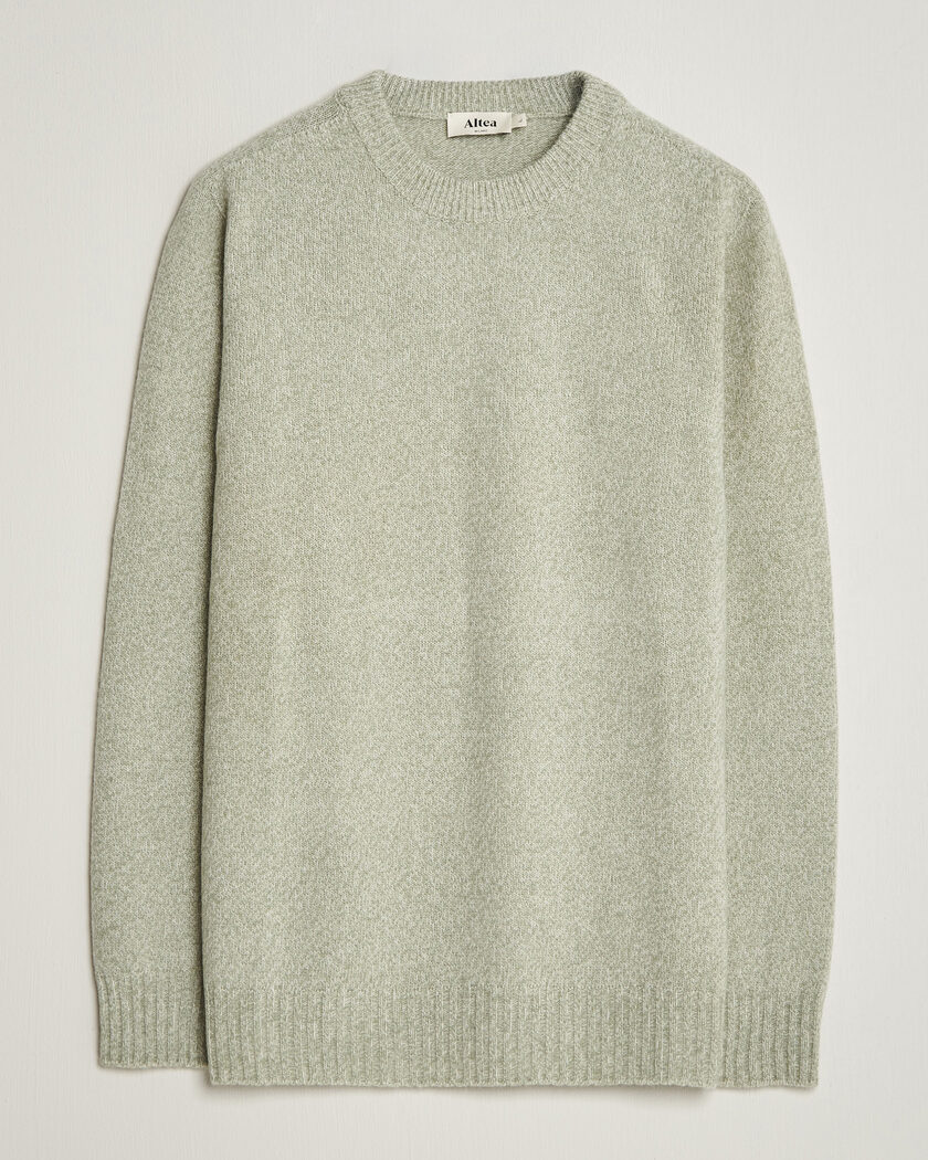 Altea Wool/Cashmere Crew Neck Pullover Mint Green – Vert