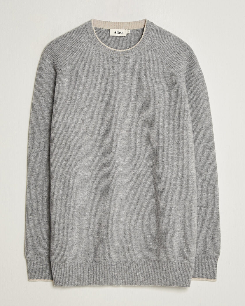 Altea Rib Wool Raglan Sweater Light Grey – Gris