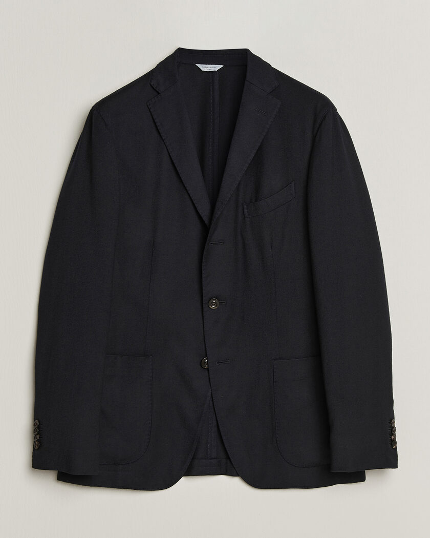 Boglioli K Jacket Soft Touch Flannel Blazer Navy – Bleu