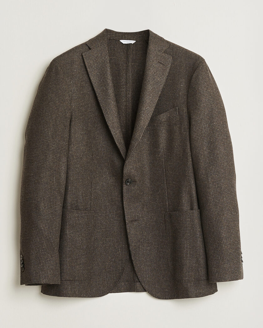 Boglioli K Jacket Wool Houndstooth Blazer Dark Brown – Bruin