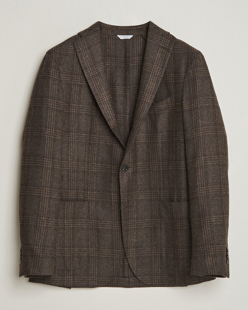 Boglioli K Jacket Wool Check Blazer Dark Brown – Marron