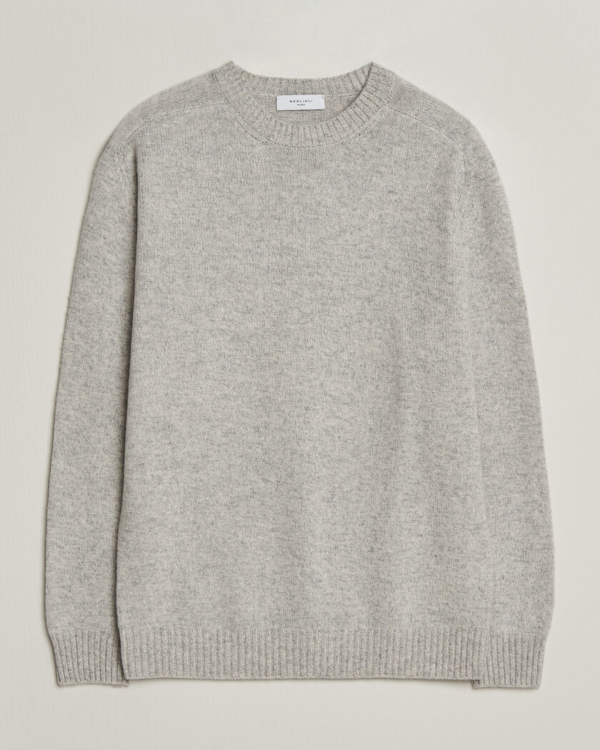 Boglioli Cloud Cashmere Crew Neck Light Grey – Grijs