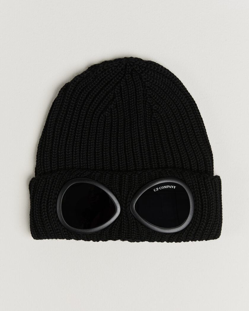 C.P. Company Knitted Merino Goggle Beanie Black – Noir