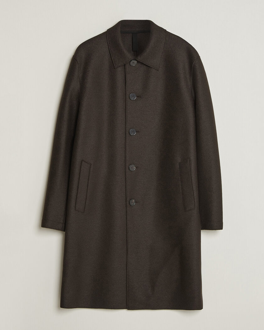 Harris Wharf London Pressed Wool Mac Coat Dark Brown – Marron