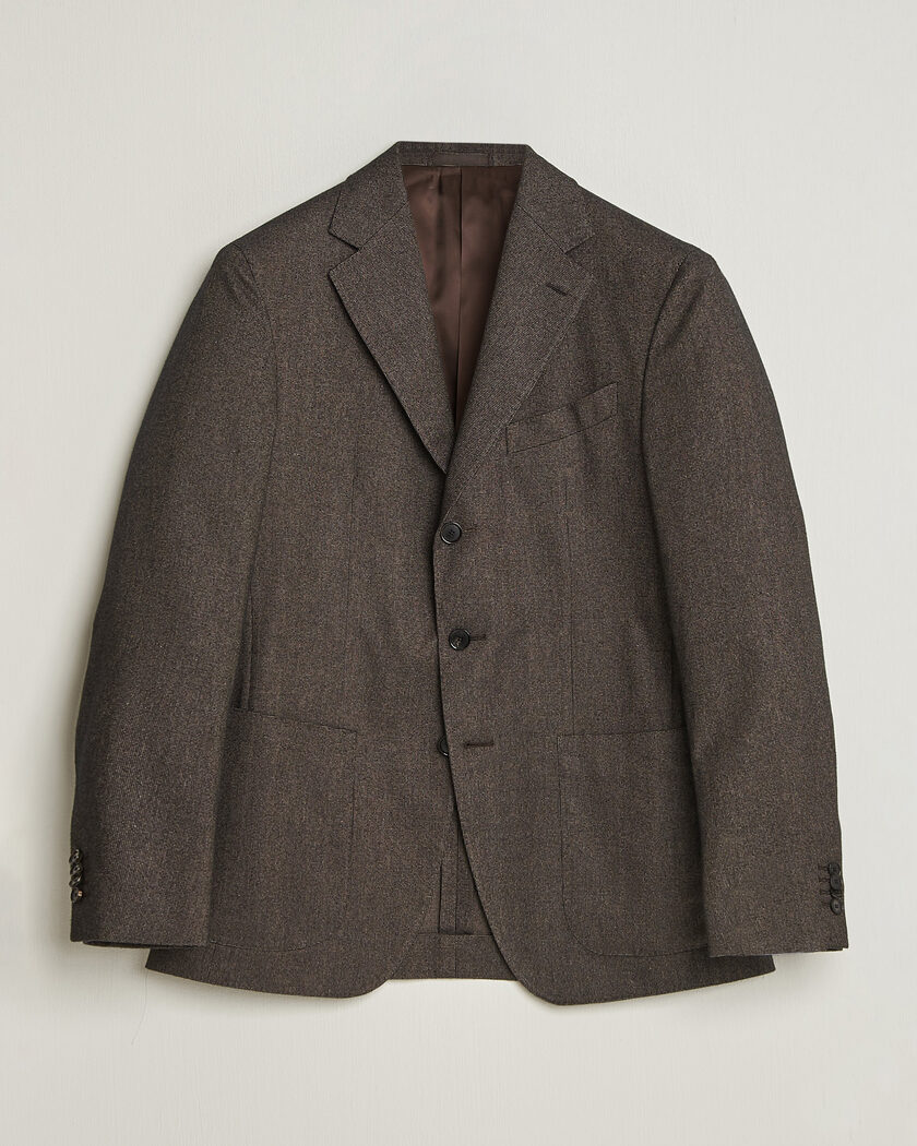 Caruso Aida Brushed Cotton Blazer Dark Brown – Bruin