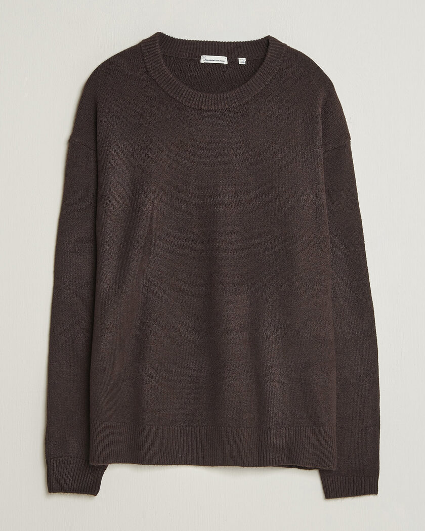 KnowledgeCotton Apparel Knitted Crewneck Chocolate Tort – Beige