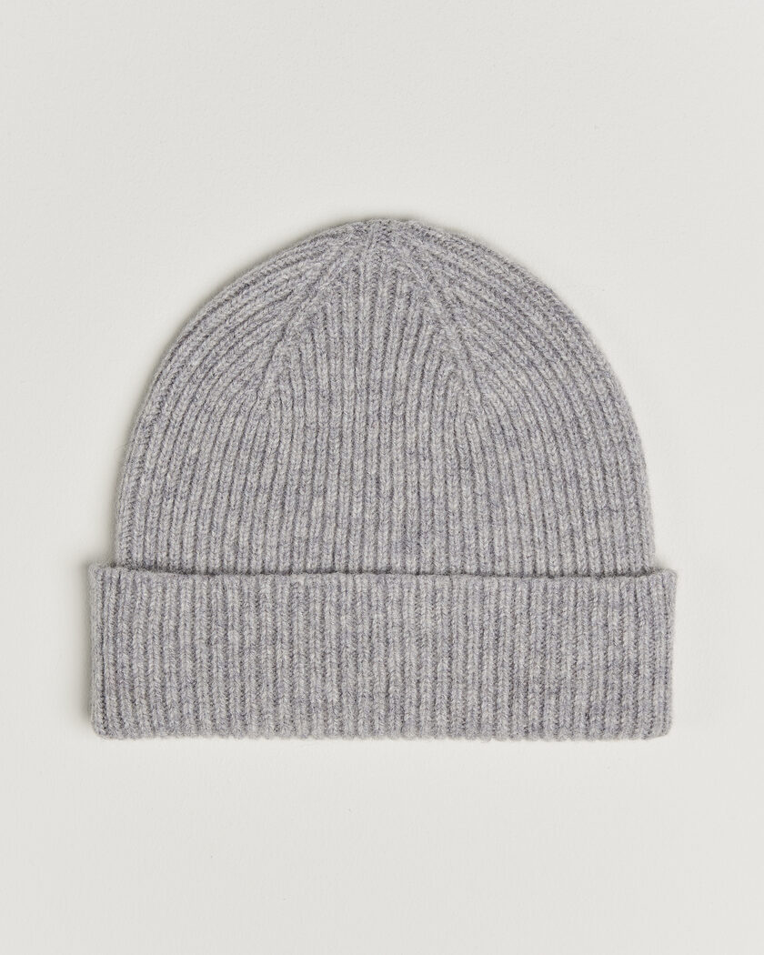 Robert Mackie Clyde Lambswool Beanie Light Grey – Grijs