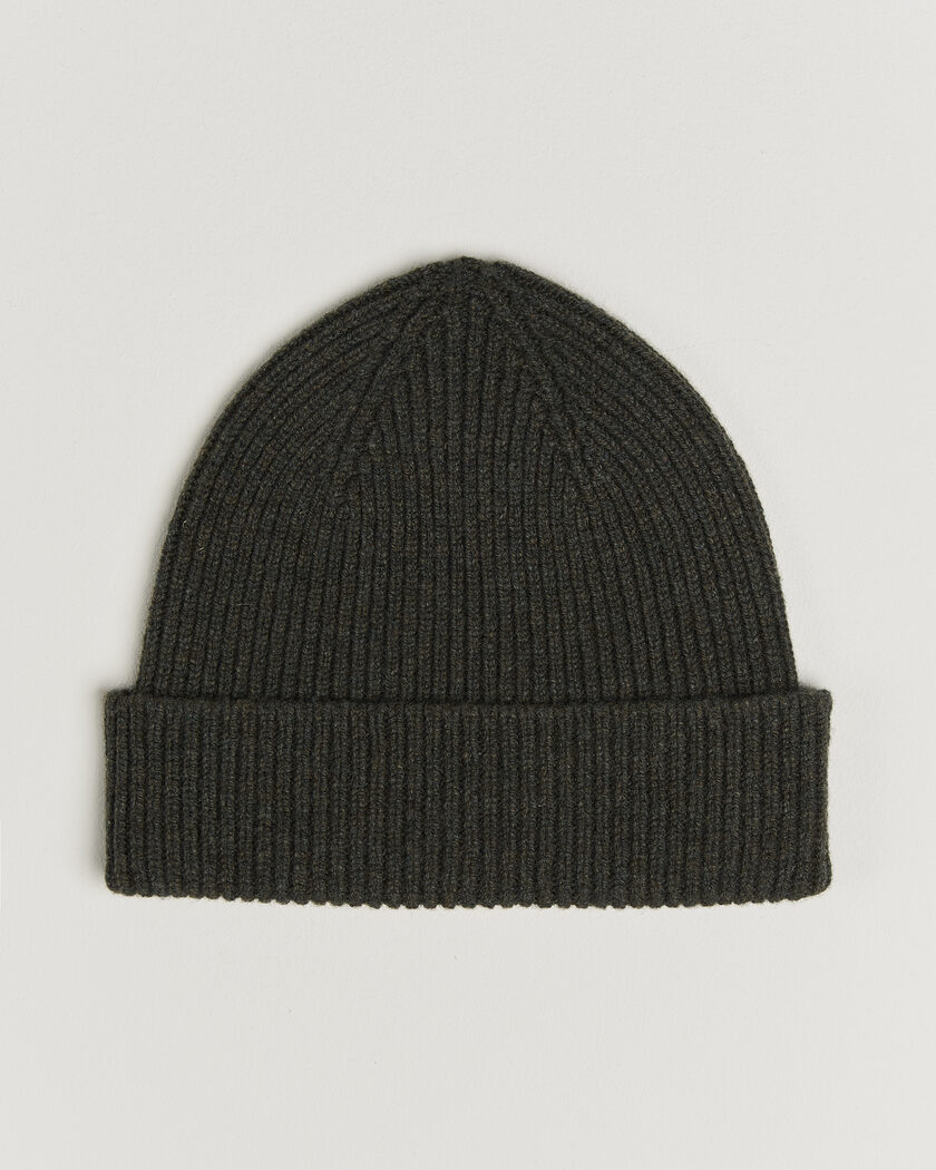 Robert Mackie Clyde Lambswool Beanie Seaweed Green – Groen