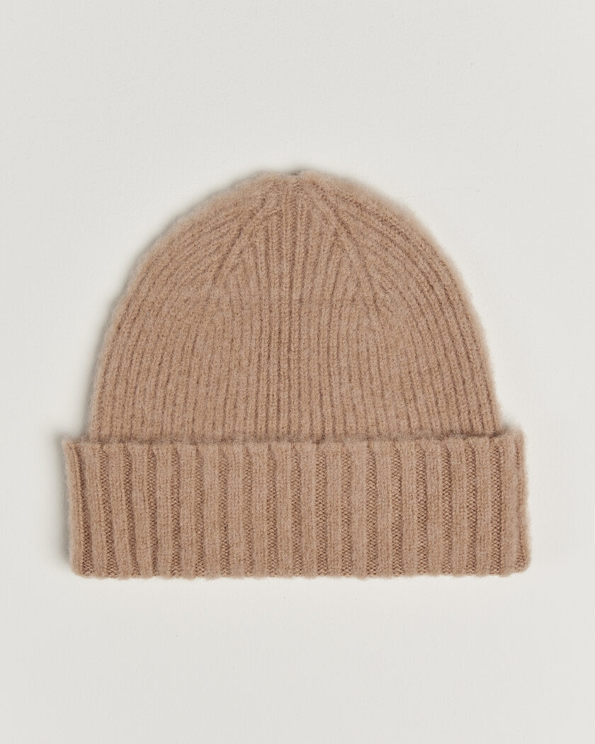 Robert Mackie Rona Ribbed Shaggy Lambswool Beanie Camel – Bruin