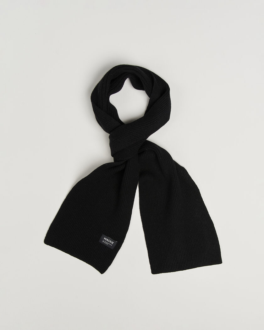 Robert Mackie Clyde Lambswool Scarf Black – Zwart