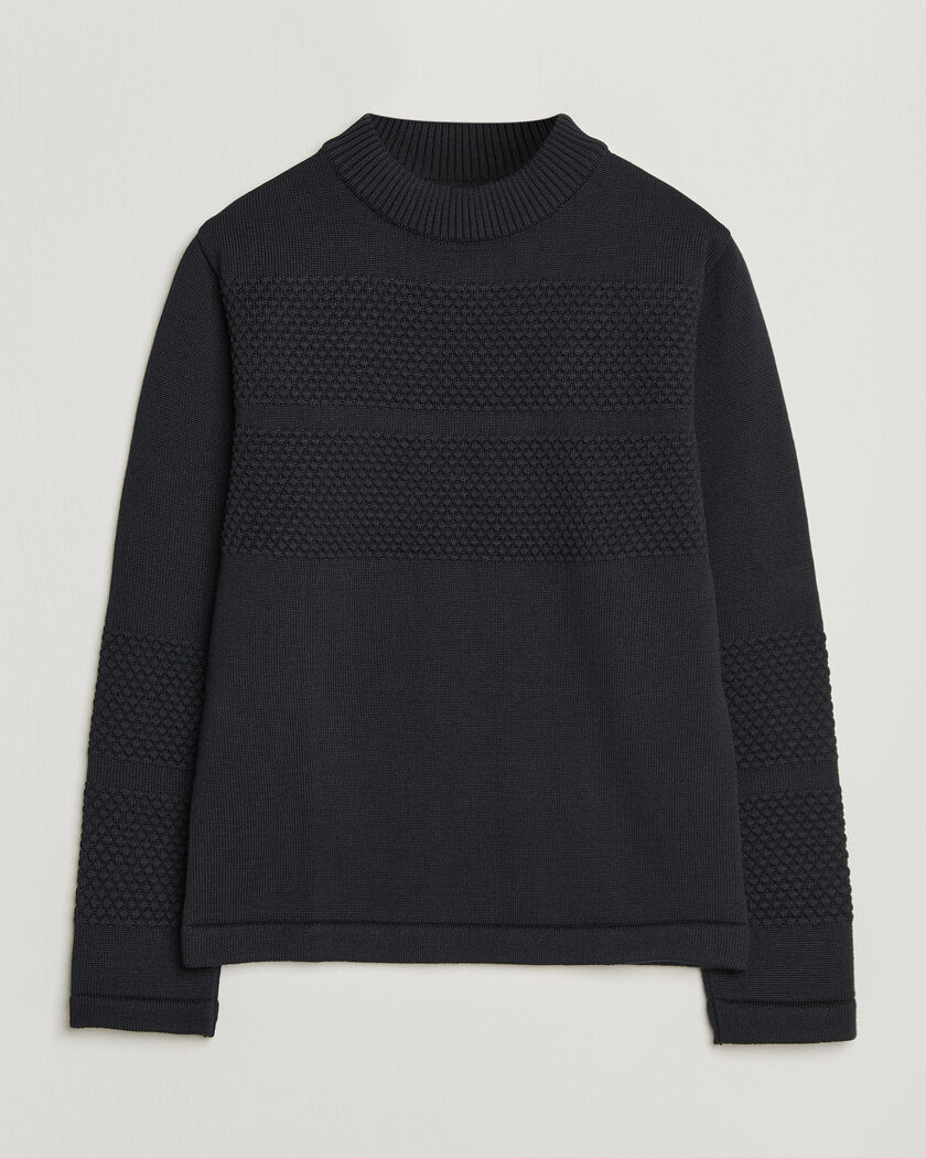 S.N.S. Herning Fisherman Mock Neck Navy Blue – Bleu