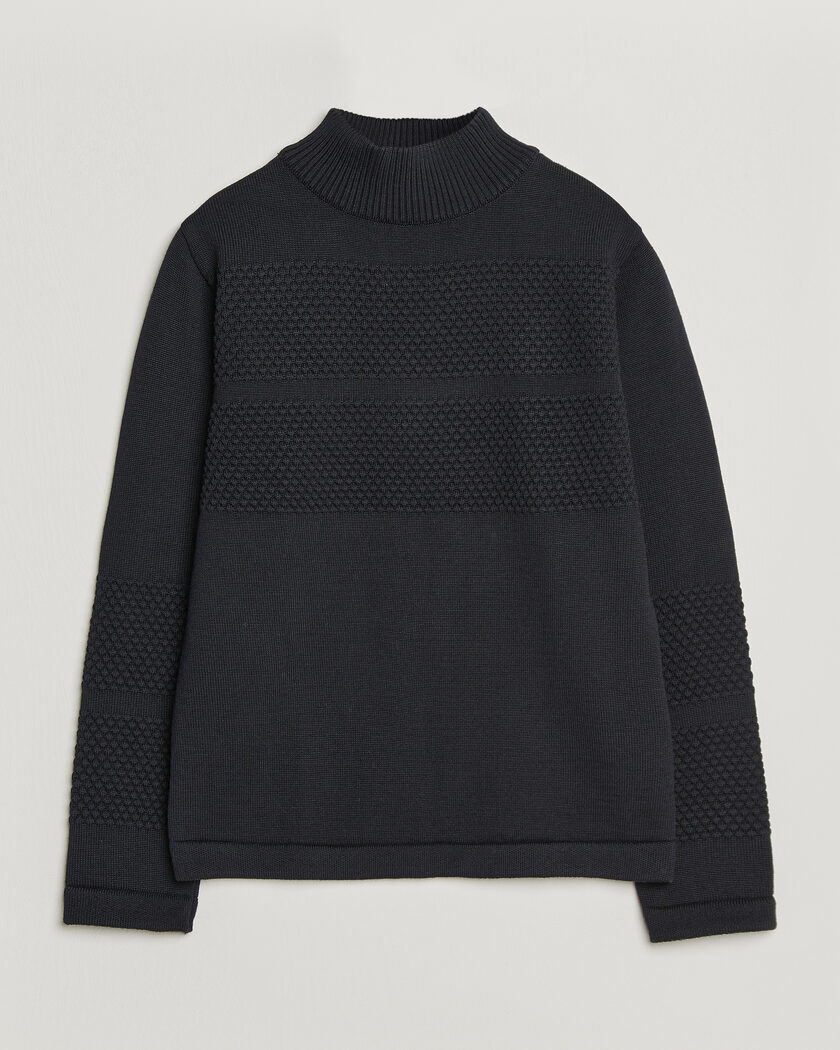 S.N.S. Herning Fisherman High Neck Navy Blue – Blauw