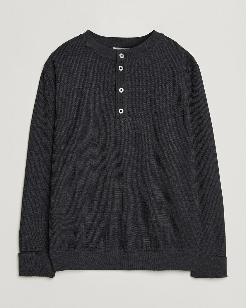 S.N.S. Herning Stamina Rib Henley Magnetite Black – Noir