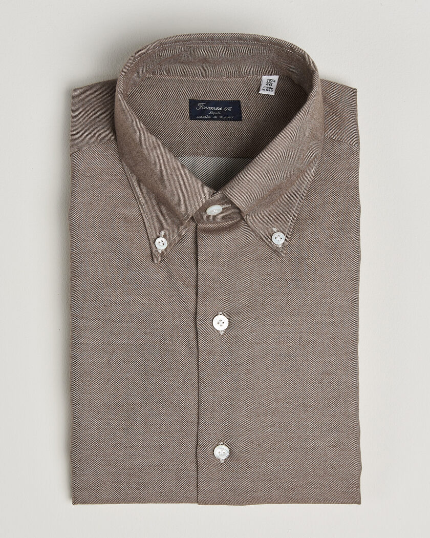 Finamore Napoli Milano Slim Cashmere BD Shirt Brown – Bruin