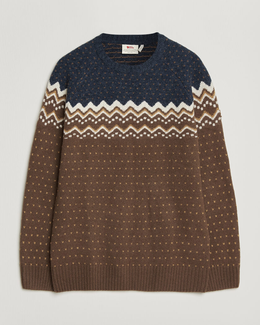 Fjällräven Övik Knit Wool Sweater Dark Oak – Bruin