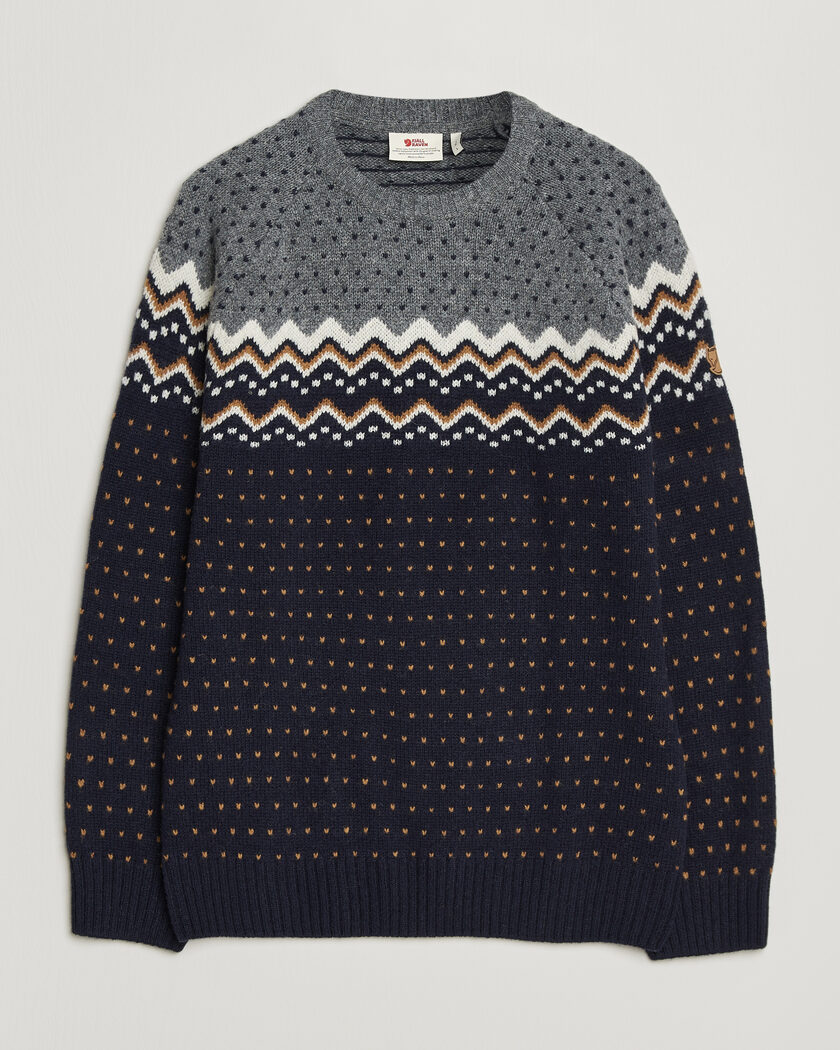 Fjällräven Övik Knit Wool Sweater Dark Navy – Blauw