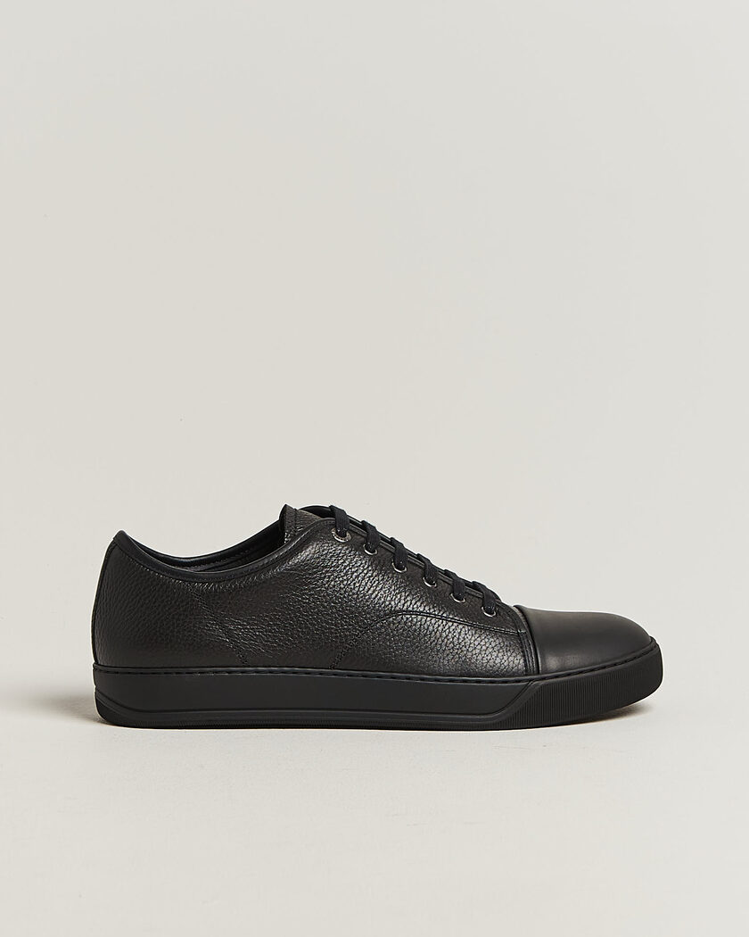 Lanvin DBB1 Grain Leather Cap Toe Sneaker Black – Zwart