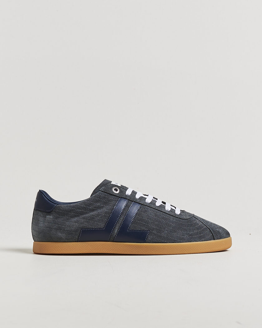 Lanvin Glen Leather Sneakers Grey/Navy – Grijs