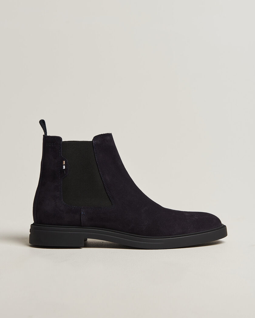 BOSS BLACK Calev Suede Chelsea Boot Dark Blue – Bleu