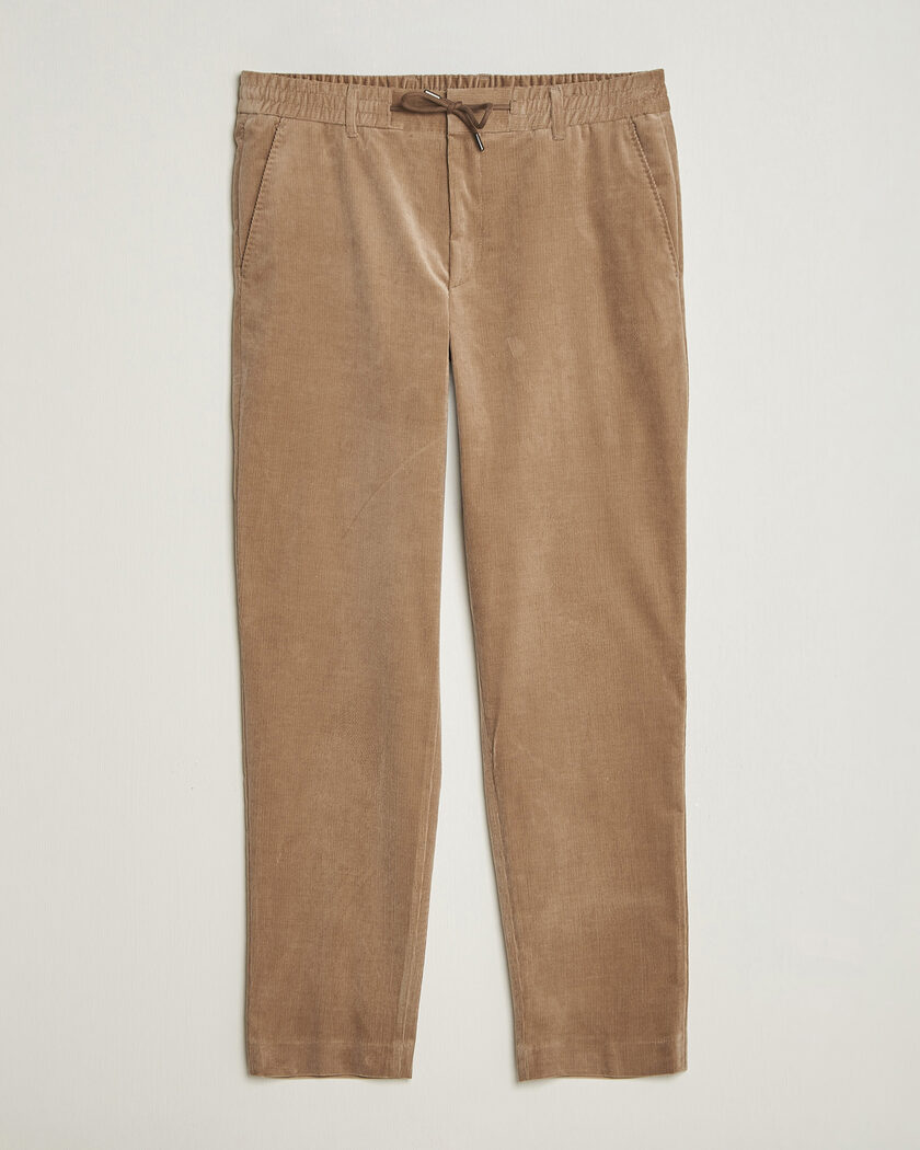 BOSS BLACK Perin Corduroy Drawstring Trousers Open Brown – Bruin