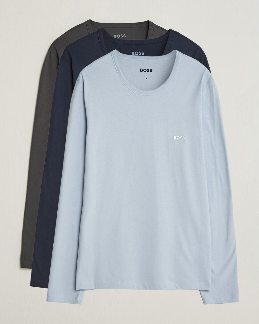 BOSS BLACK 3-Pack Long Sleeve T-Shirt Blue/Navy/Grey – Meerkleurig