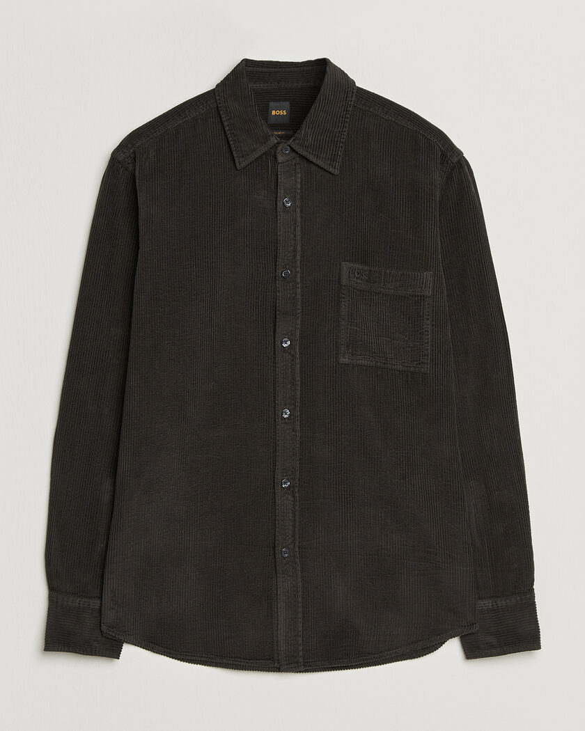 BOSS ORANGE Relegant Corduroy Shirt Black – Zwart
